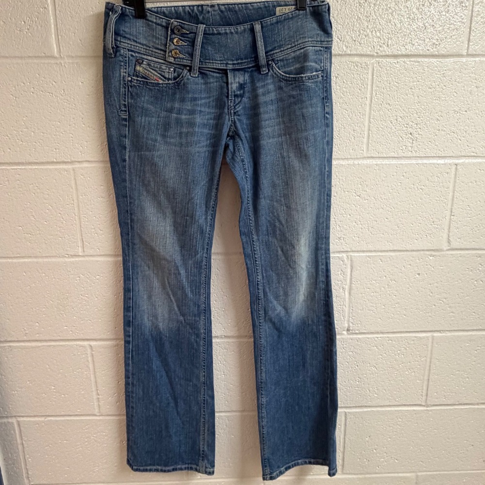 Diesel Womens Cherock Stretch Low Rise Jeans 29 L32 Blue Denim Y2K Bootcut Italy